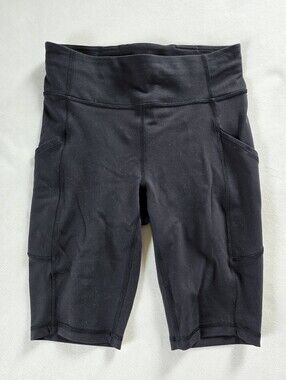 Lululemon Athletica▪️10" Inseam Black High Waisted Bike Shorts w/ Side Pockets